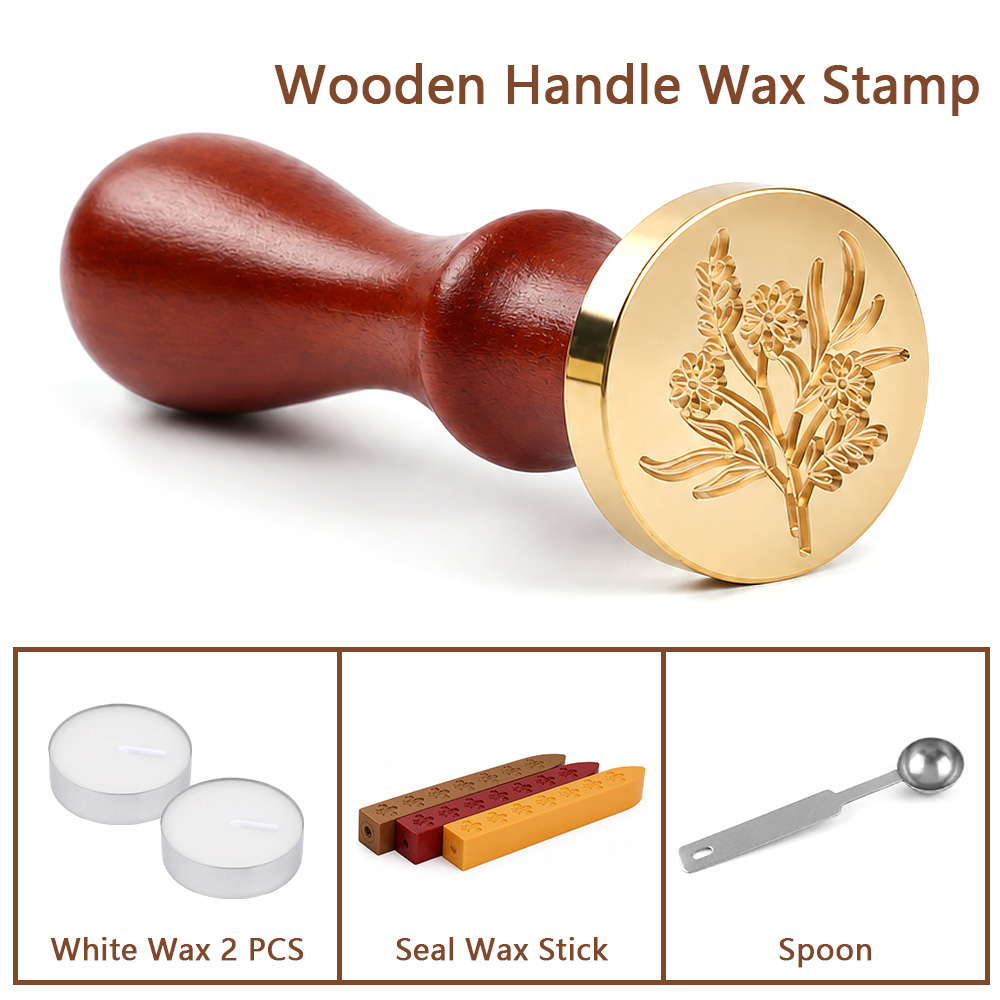 Wax Seal Stamp Set - Kit Stempel Segel Lilin 3D Motif