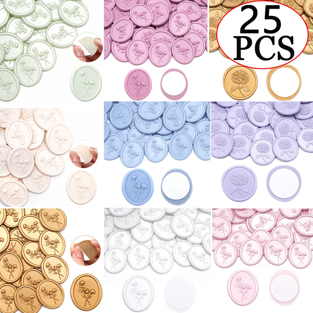Wax Seal Stamp Set - 25 Buah/Set Stiker Segel Lilin Bunga