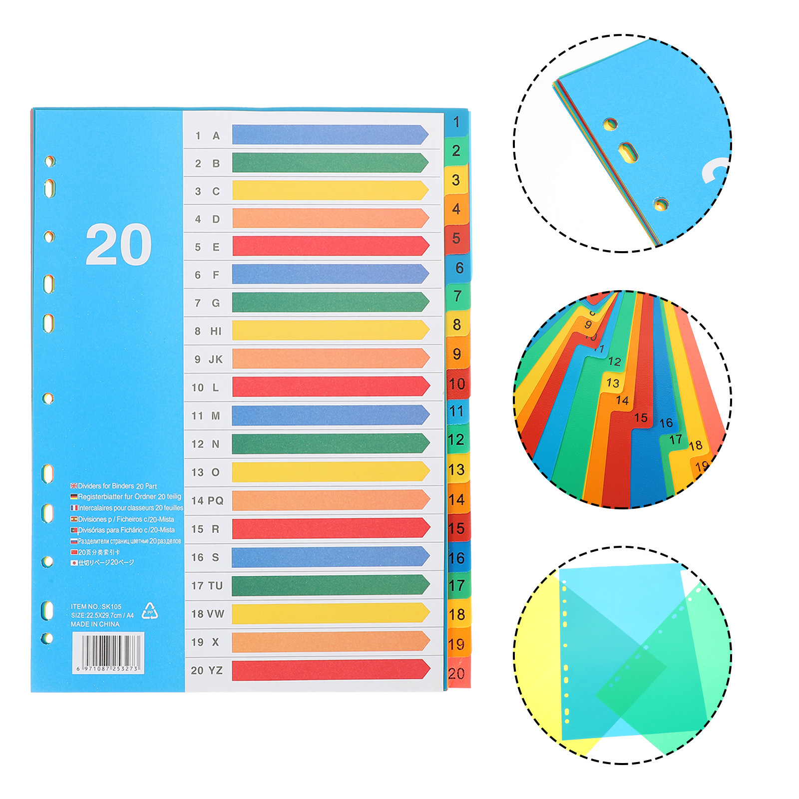 5Pcs Pembatas Binder Tab Plast - Tab Divider A4 ulasan dan harga
